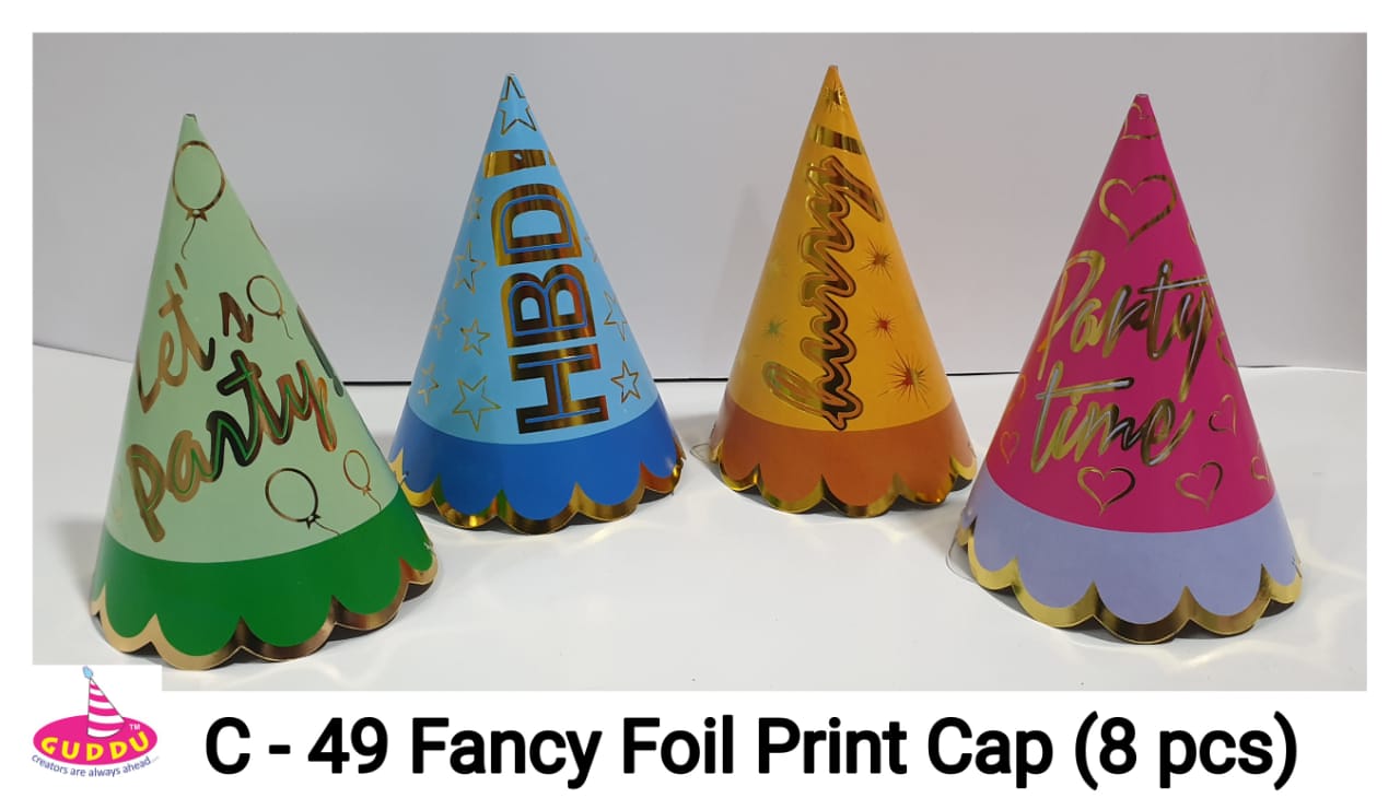 Foil Print Birthday Cap